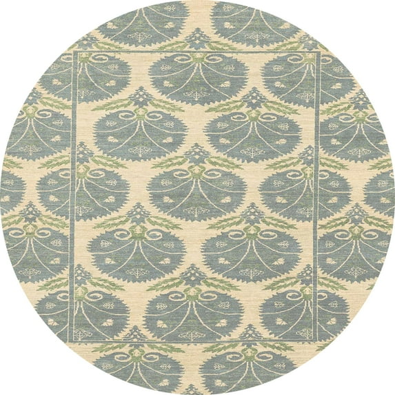 Ahgly Company Machine Washable Indoor Round Abstract Gunmetal Gray Area Rugs, 5' Round
