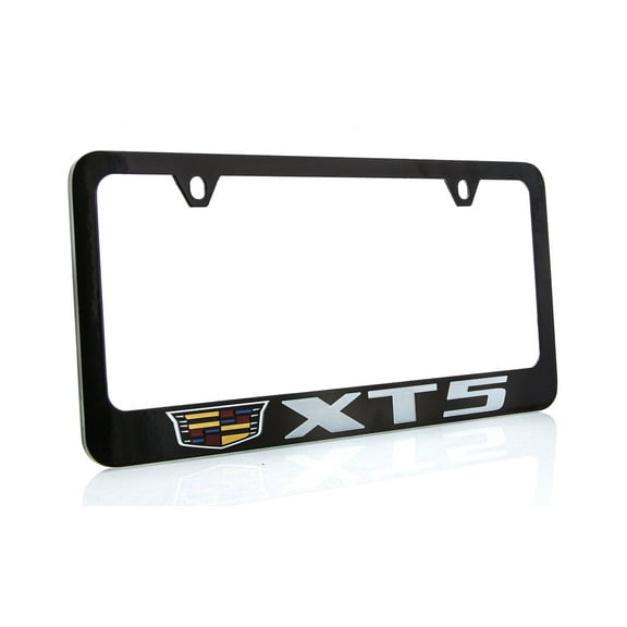 Cadillac XT5 Zinc License Plate Frame with Black Finish (2 hole)