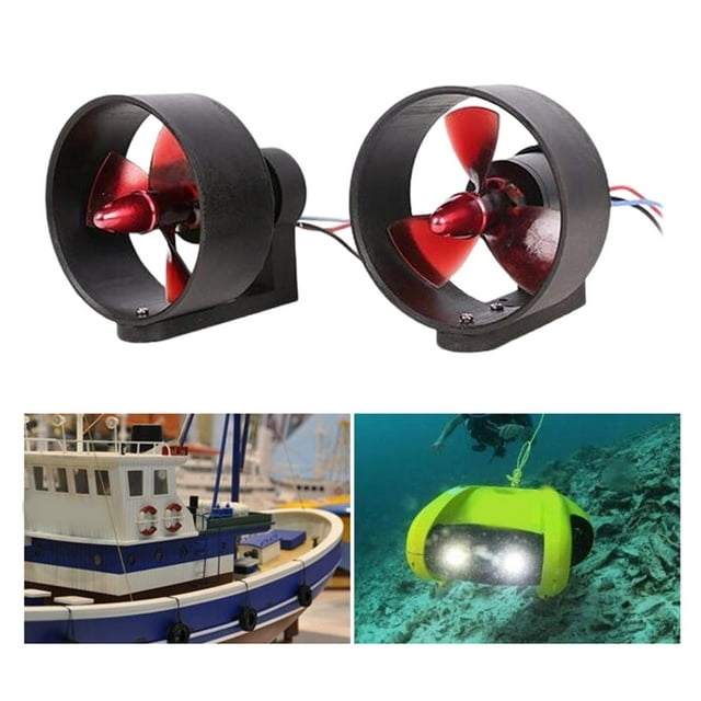 Propulsor de 12-24V, hélice subacuática, Motor sin escobillas resistente al agua, hélice de resina de 3 piezas para modelo de barco, accesor CW y CCW