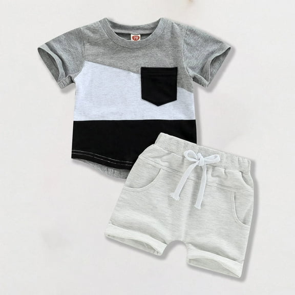 Delliss Toddler Baby Clothes Short Sleeve T-Shirt Top Casual Shorts Set Summer Outfit