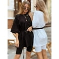 thumbnail image 3 of Women 2 Piece Outfit Sets Casual Oversized T-Shirt Tops Biker Shorts Workout Sport s Tracksuit, 3 of 6