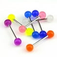 thumbnail image 3 of GKNET 7PCS/Set Glow In The Dark Luminous Barbell Tongue Rings Body Piercing, 3 of 7