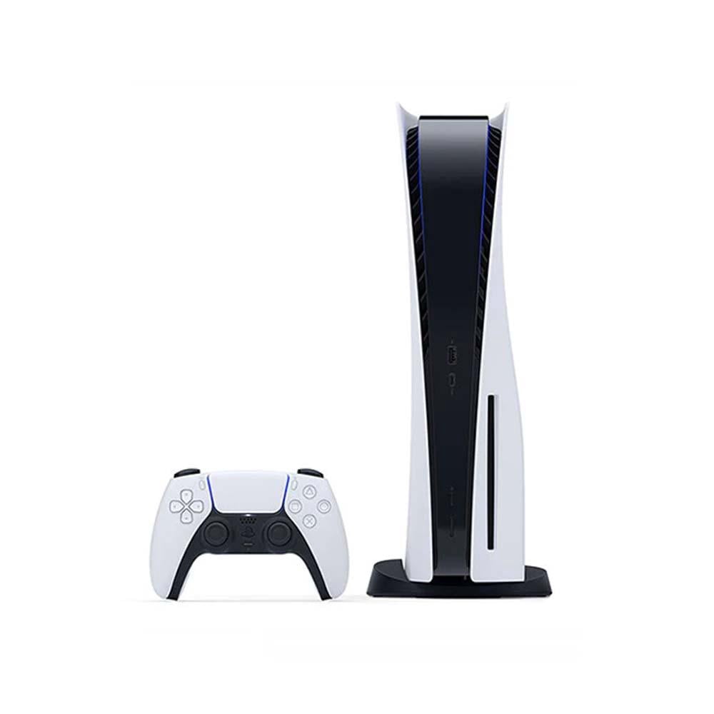 Restored Sony Playstation 5 PS5 Standard Game Console with 2 Retrofam Controllers, White (Refurbished)