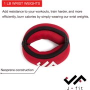 j/fit 1lb Soft Neoprene Red Ankle Weights (Pack 2)