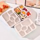 thumbnail image 5 of Pisexur Batería de cocina Lonchera de trigo con seis compartimentos, paja de trigo con tapa, caja para refrigerios, caja para conservar frutas, platos para refrigerio para la cocina del hogar, 5 of 6