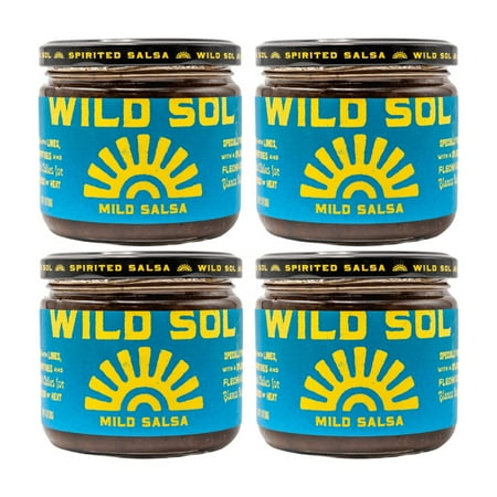 Wild Sol Mild Salsa 4 pack, 11oz each, Glass Jar, Gluten Free, Shelf Stable