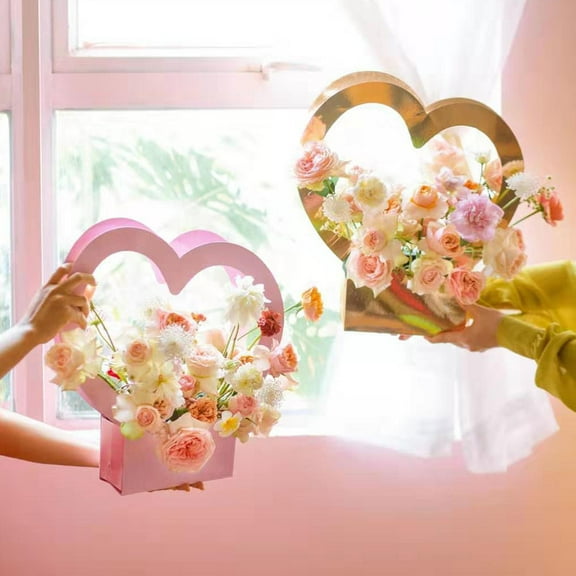 Raindrops 4-Piece Handheld Flower Box Floral Case Set for Cardstock and Floral Enthusiasts Elegant Design