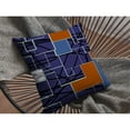 thumbnail image 5 of Amrita Sen Square Patches Double Sided Suede Pillow, Zippered, Navy, 5 of 5