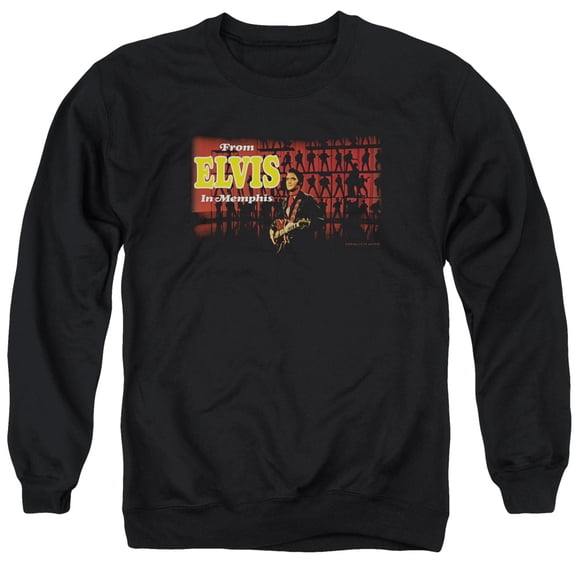 Elvis Presley From Elvis In Memphis Adult Crewneck Sweatshirt Black