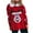Red, variant on Fesfesfes Fall Winter Sweater Women's Christmas Printing Lapel Collar Long Sleeve Line Sweater Tops Blouse Clothes Sale