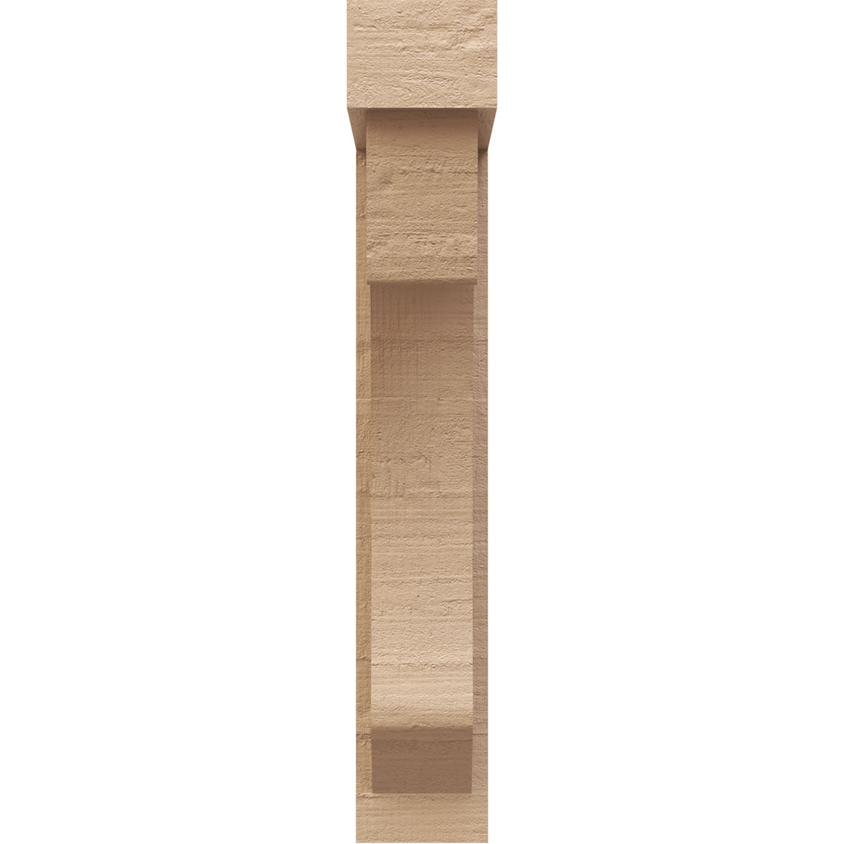 4"W x 8"D x 24"H Thin Emerson Rough Cedar Woodgrain TimberThane Corbel, Primed Tan