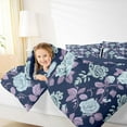 thumbnail image 4 of Homewish Retro Damask Jacquard Bedding Comforter Set,Chic Flower Floral Twin Comforter Sets,Blue Purple Bedding Set,Super Cozy Room Decoration Reversible,2-Piece, 4 of 8