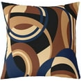 thumbnail image 2 of Blue Brown Black Square Cushion Covers Set of 4 Set 18 x 18-Inch Stripes Reversible Throw Pillow Covers for Kids Decor Abstract Geometric Pillow Covers Home Decor Modern Striped Art Vintage, 2 of 6