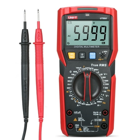 UNI-T UT89X Multimeter High Accuracy Handheld Mini Universal Meter 6000 Counts LCD Display True RMS Measure AC/DC Voltage Current Resistance Capacitance Frequency Temperature Diode Tester
