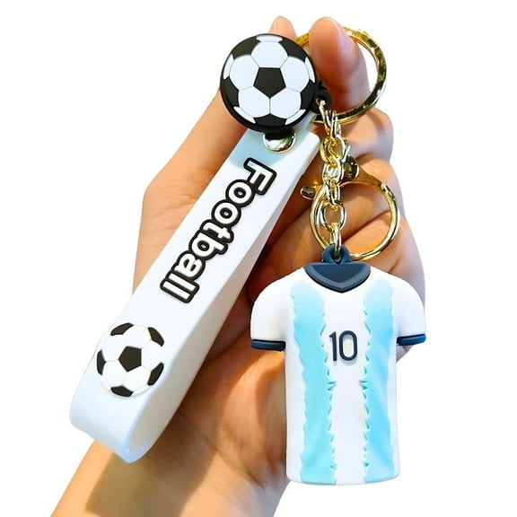 Messi Football Jersey Keychain, Durable Soccer Keychain for Messi Fans | Perfect Football Gift Idea
