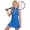 Blue, variant on VBEWZET Half Zip Stand Collar Athletic Dresses for Girls, Sleeveless A-Line Summer Dress for Girls Training Sport Girl Dress Khaki 6-7 Years