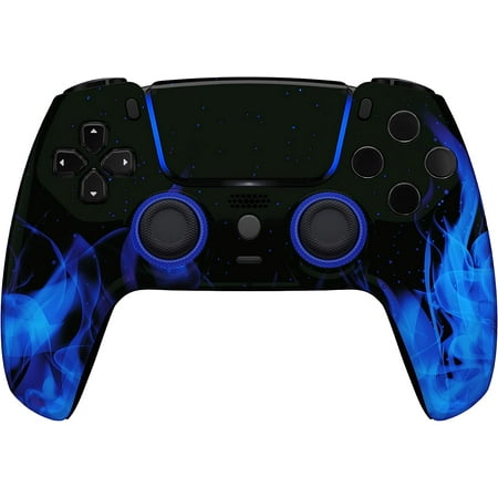 Custom Wireless Controller Compatible with PS5 - Multiple Designs Available (PS5 Blue Flame)