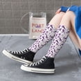 thumbnail image 6 of Picia Women Crew Soft Moisture-wicking Socks Violets Flowers Pattern Design Cotton Socks, One Size fit All, 6 of 9