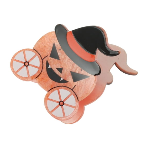 Unique Bargains 1 Pc Claw Clip Cute Halloween Pumpkin Carriage Design Hair Clip Pink Orange Black