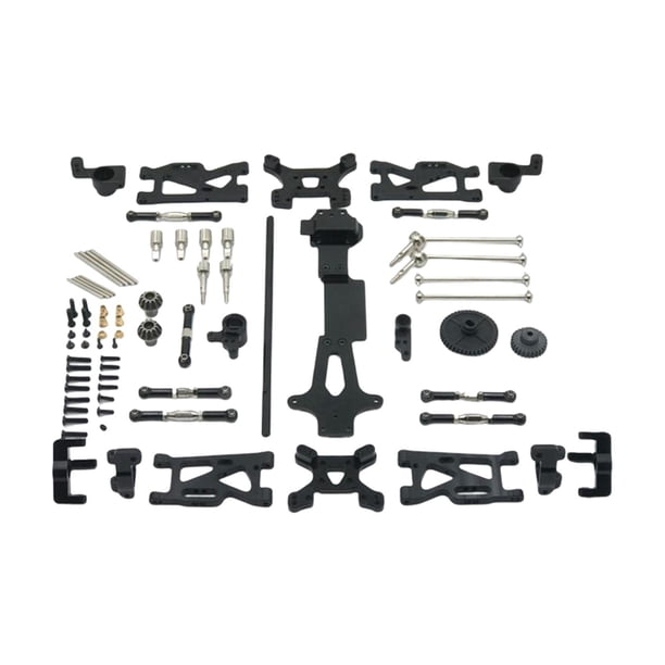 Juego de piezas de mejora de accesorios de actualización de metal para Wltoys Wltoys 144001 144010 144002 negro perfke Piezas de actualización de coche RC