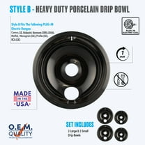 Range Kleen P119204XN Style B Black Porcelain Drip Bowls, 4 Pack