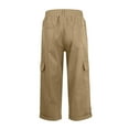 thumbnail image 4 of BLVB Women's Cargo Capri Pants Summer Casual Elastic Waist Lightweight Stretch Rolled Hem Capris Cropped Trousers with Pockets, 4 of 6