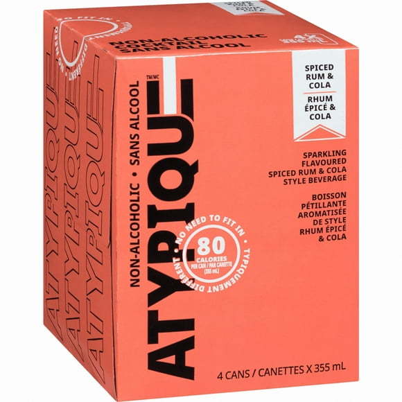ATYPIQUE Non-Alcoholic Cocktail Spiced Rum &amp; Cola 4 x 355 ml