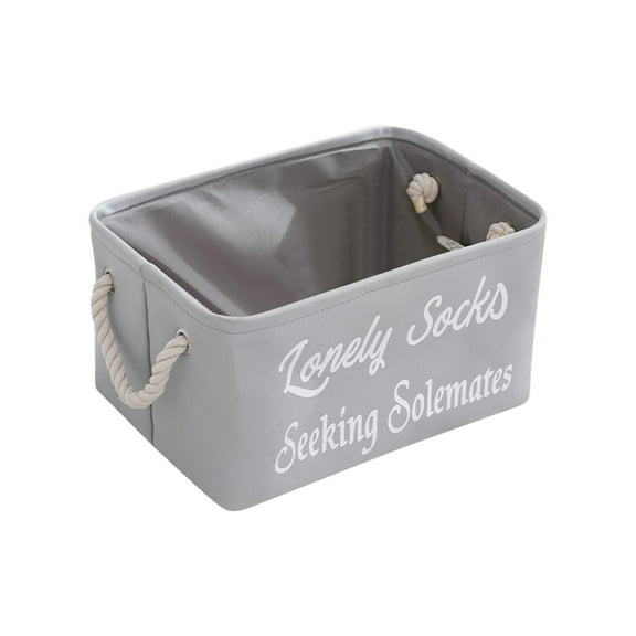 Fab totes Storage Bins, Foldable Storage Baskets for Organizing Toys, Books, Shelves, Closet, Large Storage Box with Rope Handles, Sturdy Organizer Bins 14x9.5x7 Inch