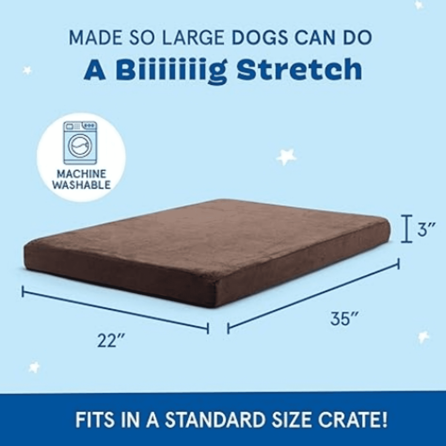 Orthopedic Dog Bed with Memory Foam, Premium Comfort for Dogs and Puppies, Dog Bed for Joint Relief and Restful Sleep, Durable and Easy to Clean - Espresso, Large