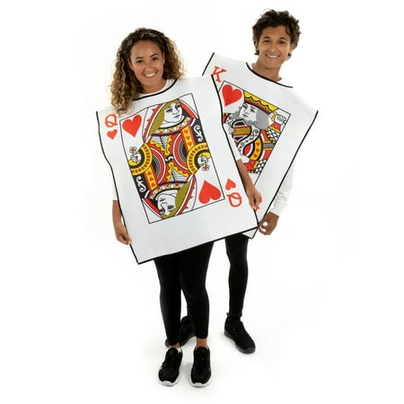 Hauntlook King and Queen Playing Cards Costumes - One-Size Halloween Costumes for Couples