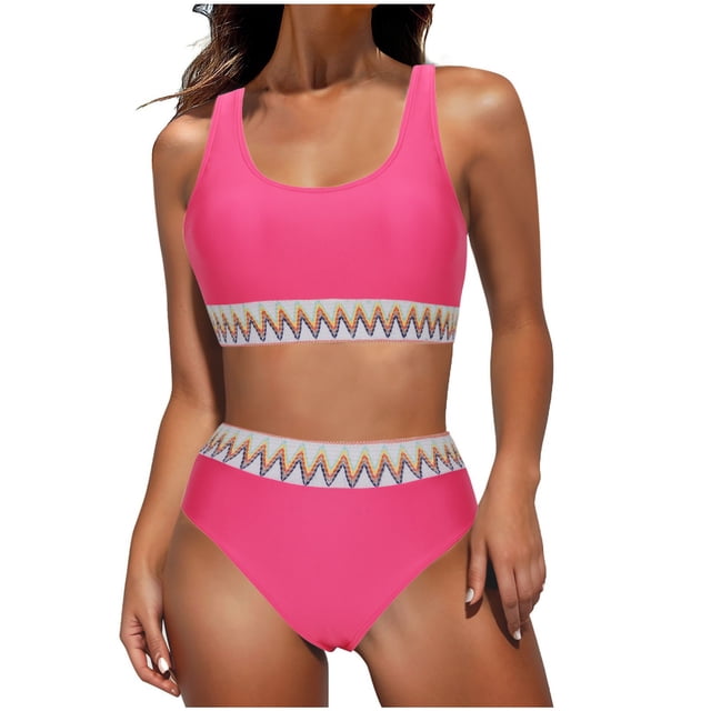 Traje de Baño de 2 Piezas para Mujeres Hawaiian Tropical Print Swim Cami Bra Y Ruffles Juegos de Baño Ropa de Playa
