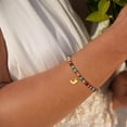 thumbnail image 5 of Women's Personalized Beaded Initial Bracelets Charm Rainbow Gemstone Colorful Summer Beach Jewelry, 5 of 7