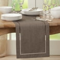 thumbnail image 4 of Saro Lifestyle Laser-Cut Hemstitch Table Runner, 4 of 5