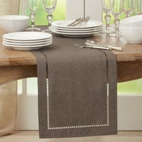 Saro Lifestyle Laser-Cut Hemstitch Table Runner