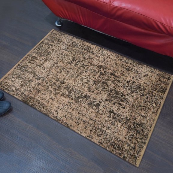 Machine Made Polyester 2'x3'10'' Durable Indoor Outdoor Rectangular Washable Oriental Pattern Foot Mat MFM080