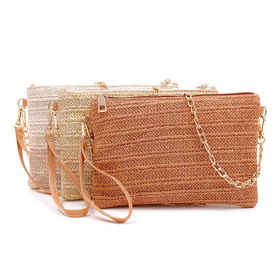 CAIXIA Beach Crossbody Bag for Women Summer Boho Handbag Vacation Crochet Woven Bag