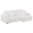 thumbnail image 4 of Jacana Corduroy Upholstered Dual Power Chaise Sofa Ivory, 4 of 15
