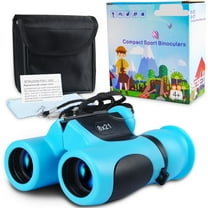 Hootek Binoculars for Kids 8X21 Compact Binoculars, Shock Proof Binoculars Toys Gifts Telescope High Powered Easy Focus, Binoculars for Sports and Outside Play, Bird Watching Birthday Presents, Blue