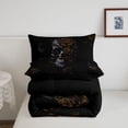 thumbnail image 5 of Homewish Vintage Goth Skull Queen Comforter Set,Boho Floral Butterfly Comforter Sets Queen,Halloween Duvet,Black Reversible,3-Piece,1 Comforter and 2 Pillowcases, 5 of 7