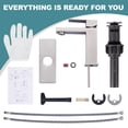 thumbnail image 6 of Brushed Nickel Bathroom Faucet WOWOW Modern Faucet for Bathroom Sink Single Hole Bathroom Faucet with cUPC Supply Lines and Pop up Drain, 6 of 6