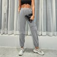 thumbnail image 4 of JGTDBPO Sweatpants For Women Solid Color Baggy Lounge Pants Ankle Banded Pants Elastic Waist Drawstring With Pockets Long Pants Athletic Fit Jogger Workout Cinch Bottom Trousers, 4 of 9