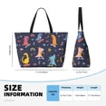 thumbnail image 4 of Pofeuu Cartoon Dinosaur Scooter Sport Blue Print Beach Bag,Waterproof Sandproof Beach Tote Bag, Large Capacity Foldable Beach Bags for Women, 4 of 7
