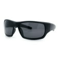 thumbnail image 4 of Mens Polarized Antiglare Biker Wrap Around Plastic Sport Sunglasses Matte Black - Black, 4 of 8