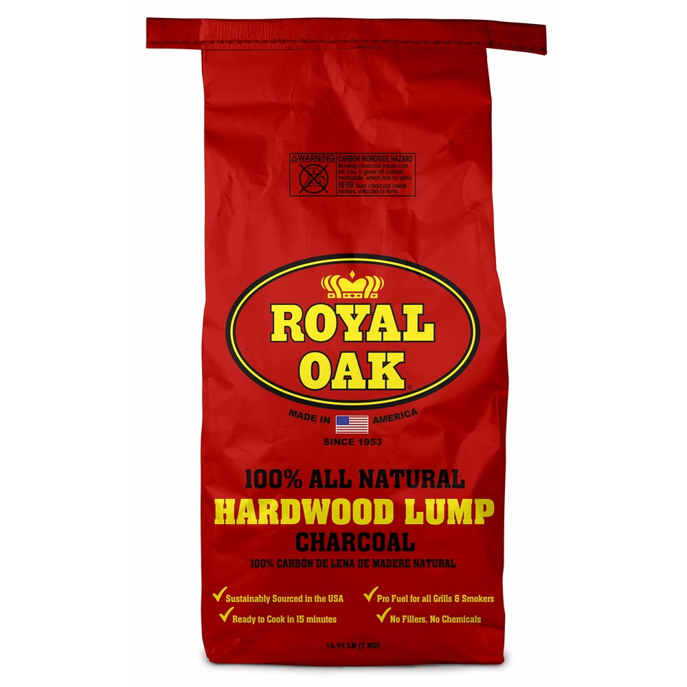 Royal Oak Lump Charcoal, All Natural Hardwood Charcoal, 15.4 Lbs