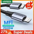 thumbnail image 2 of Cable USB C a Lightning UGREEN MFi 20W PD para iPhone 14 13 12 Pro Max Cable de carga rápida tipo C para iPhone y iPad, 2 of 5