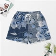 thumbnail image 3 of PRIYAL Ensemble de Pyjama en Denim Patchwork Fleuri pour Femmes Shorts Ensemble Deux Pièces Manches Courtes, 3 of 6