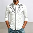 thumbnail image 2 of IWRICH Men's Western Shirts Long Sleeve Graphic Printed Cowboy Shirts Casual Button down Tops White XL, 2 of 4