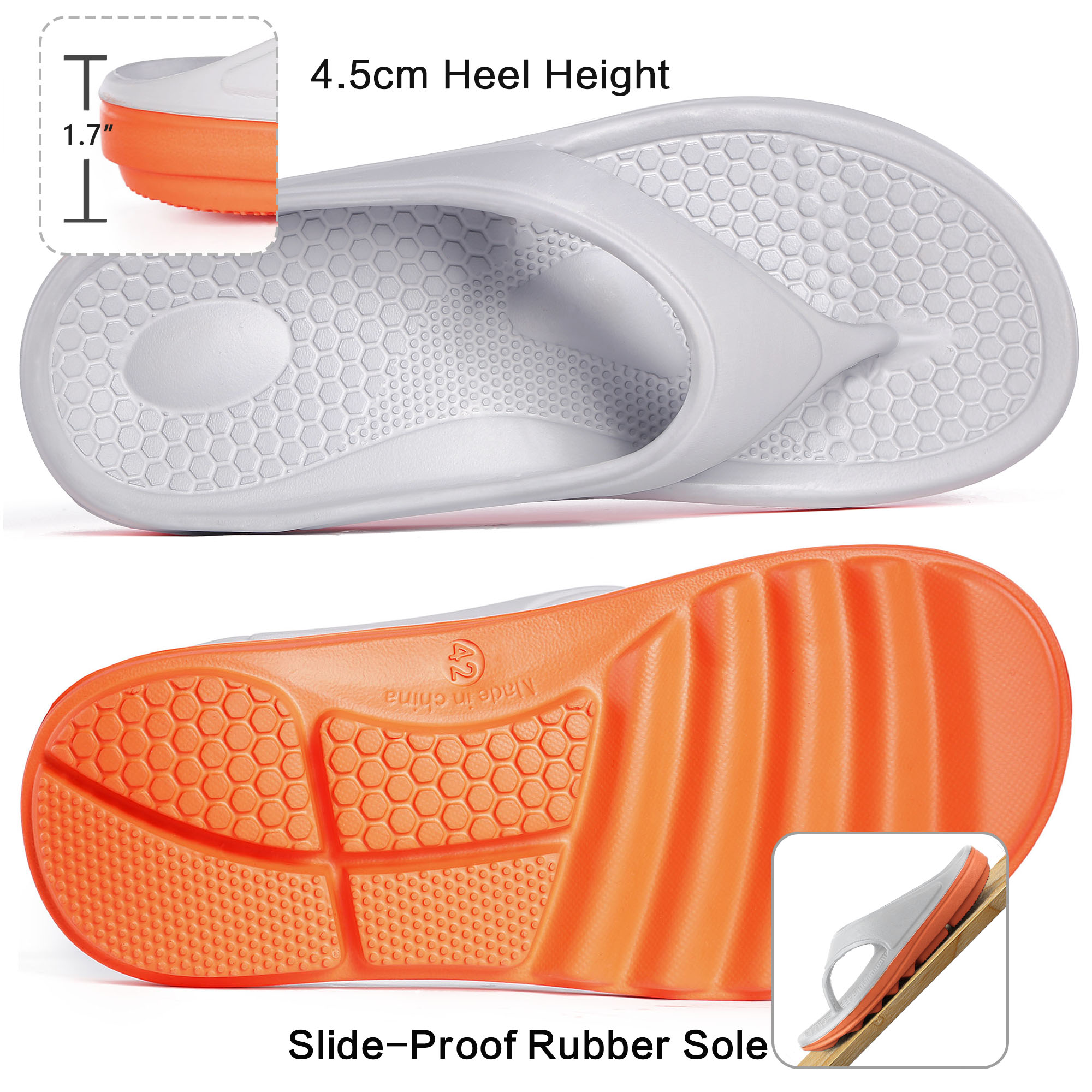 A2Z Men's Surfing Flip Flop Thong Sandals – Anti-Slip Beach Pool Slides (UK 11, Black)