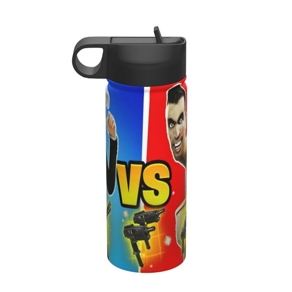 Skibidi Toile Kids Insulated Water Bottle With Straw - 18 Oz Stainless Steel Double Wall Vacuum Cup, Leakproof, Bpa Free, Suitable For Boys And Girls