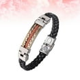thumbnail image 4 of Pulsera de cadena de moda para hombre, joyería individual, pulsera de acero inoxidable pulido y silicona, pulsera de metal, correa de mano para hombre, 4 of 6